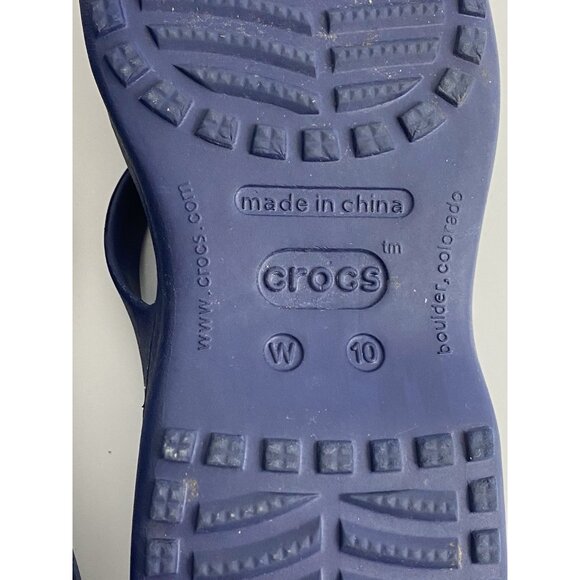 Crocs Kelli Iconic Strappy Slide On Sandal Women's 10 Navy Blue Comfort - Picture 10 of 11